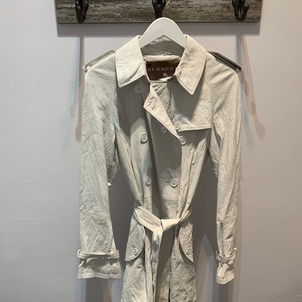 Burberry leather trench coat